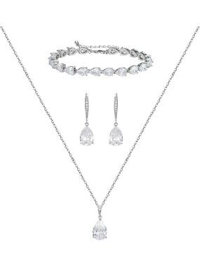 Elegant Teardrop Bridal Wedding Jewelry Set | Perfect for Brides & Bridesmaids